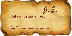 Jakus Erzsébet névjegykártya