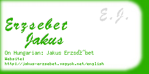 erzsebet jakus business card